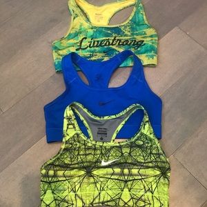 3 Nike Pro / Dri-Fit  Sports Athletic Bras - Small